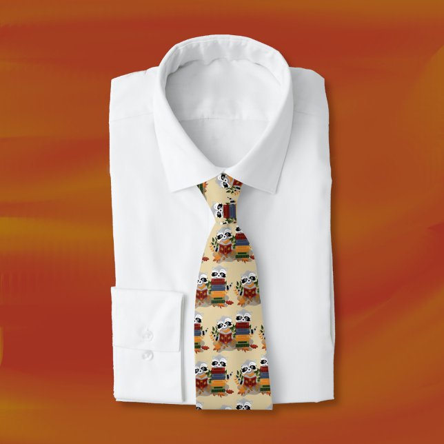 Gravata Leitura de guaxinins amarelo claro (Criador carregado)