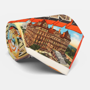 Gravata Lembrança velha das viagens vintage de Albany New