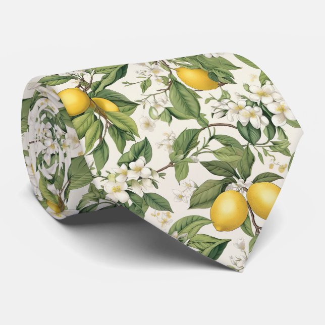Gravata Lemon Pattern Men's Necktie  (Rolled)