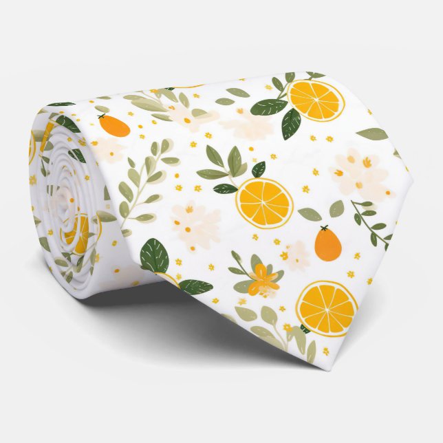 Gravata Lemon Pattern Men's Necktie  (Rolled)