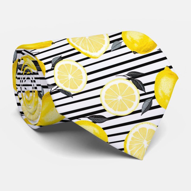 Gravata Lemon Pattern Men's Necktie  (Rolled)