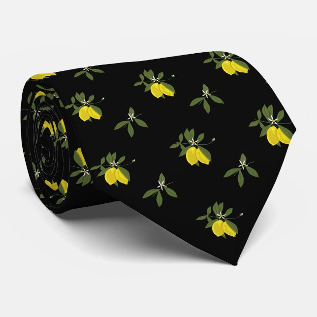 Gravata Lemons and flowers (Rolled)