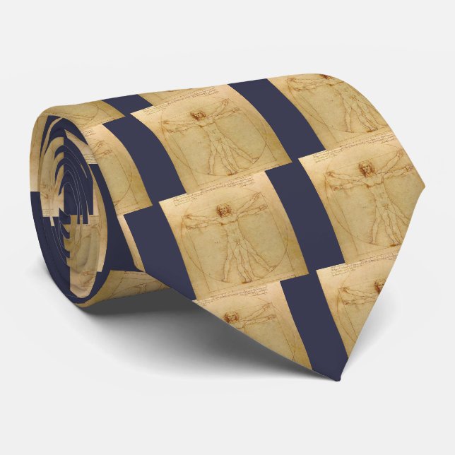 Gravata Leonardo da Vinci , Vitruvian Man (Rolled)