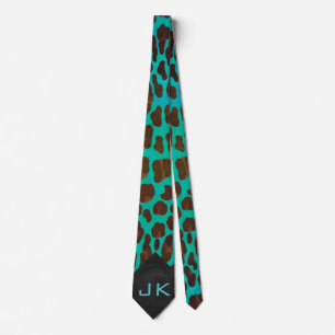 Gravata Leopard Brown e Teal Tie
