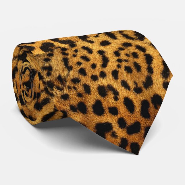 Gravata Leopardo-do-safari-na moda (Rolled)