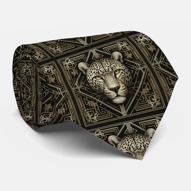 Gravata Leopardo Ousada | Moda Masculina Masculina (Rolled)
