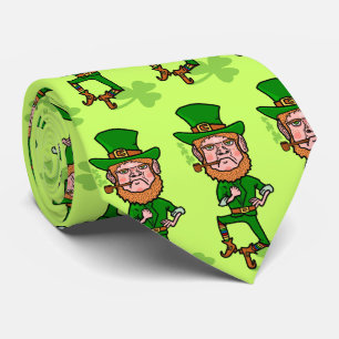 Gravata Leprechaun irlandês afortunado irritado engraçad