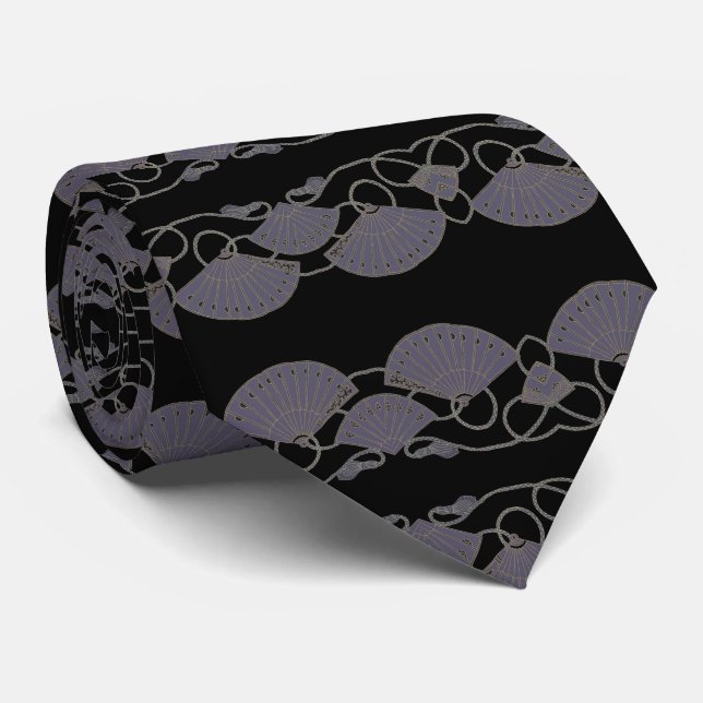 Gravata Leque Roxo Elegante (Rolled)