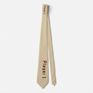 Gravata Lettering Player 1 em Vermelho Profundo no bege