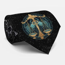 Libra Astrologia Zodiac Neck Tie