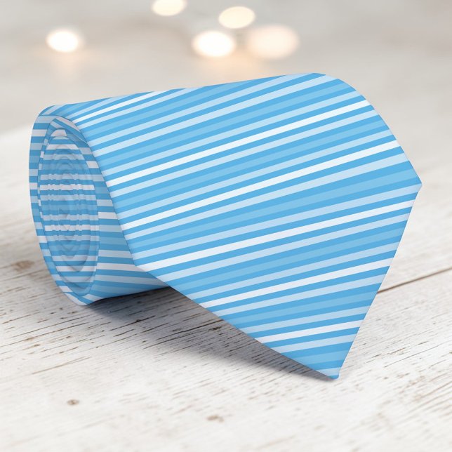 Gravata Light Blue Color Stripes Necktie (Criador carregado)