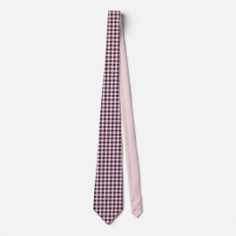Gravata Light pink and navy blue houndstooth 