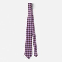Light Wisteria and Livid Brown Plaid Neck Tie