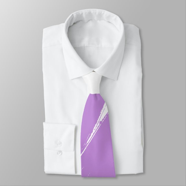 Gravata Lilac Brush Modern White Background (Amarrado)