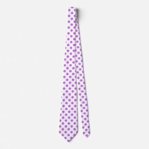Gravata Lilac e bolinhas brancas