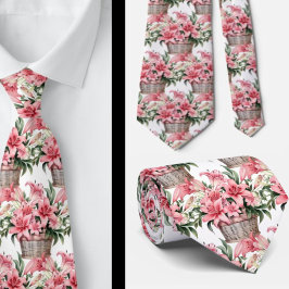 Gravata Lilases Rosa em Cesta