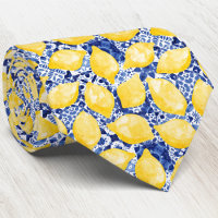 Limão Citrus Mediterrânica Blue White Azulejo Patt