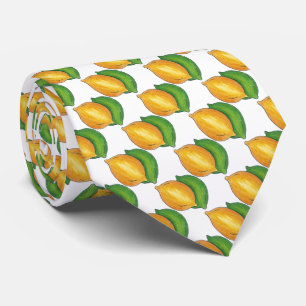 Gravata Limão de limão Citrus Fruta Impressão Foodie Tie
