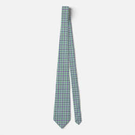 Gravata Lime Green Purple Plaid Classic Pattern Neck Tie