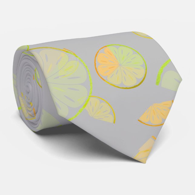 Gravata Limões de aquarela (Rolled)