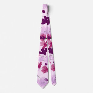 Gravata Linda Flor Silvestre Roxa E Rosa Malva Da Primaver