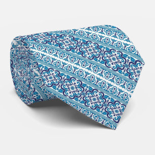 Gravata Lindo desenho decorativo azul de padrões ucraniano