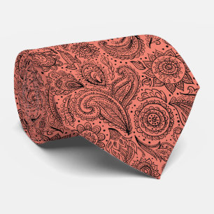 Gravata Lindo padrão floral paisley vintage