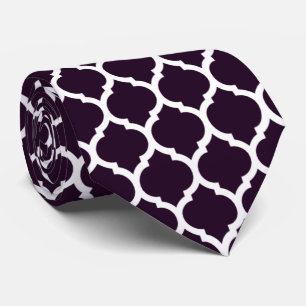 Gravata Lindo Padrão Quatrefoil Marroquino Roxo Fundo