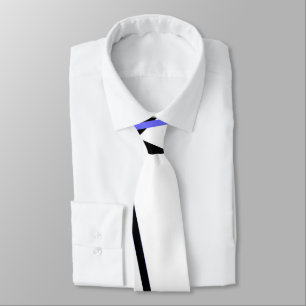 Gravata Linha Moderna Geometria Legal Branco Preto Azul-Mé