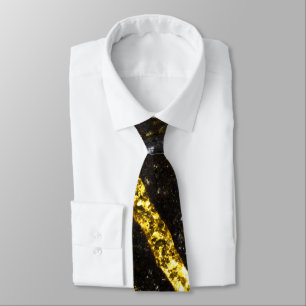 Gravata Linha sparkly Dourado na rocha preta