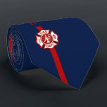 Gravata Linha vermelha fina marinho feito sob encomenda<br><div class="desc">Uma linha vermelha fina forte contudo elegante laço do recruta do sapador-bombeiro. Este laço tem uma listra vermelha funcionar abaixo do centro e de um ponto para suas primeiro e último iniciais conhecidas. debaixo das iniciais senta. Cruz maltesa. Atrás da linha vermelha fina é um marinho contínuo clássico a cor...</div>