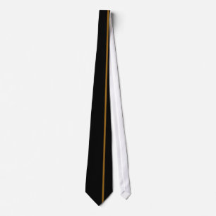 Gravata Linha vertical fina dourada de Brown no preto