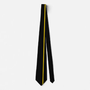 Gravata Linha vertical fina Dourado no preto deslocado