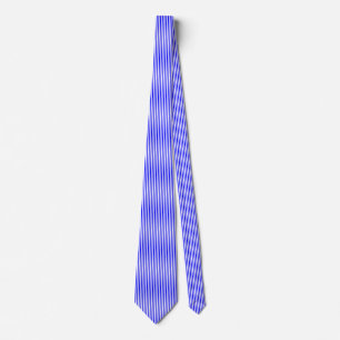 Gravata Linhas brancas retas com azul