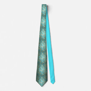GRAVATA LINHAS DE AQUA E DE ESCALAS DE MERMAID DE TEAL