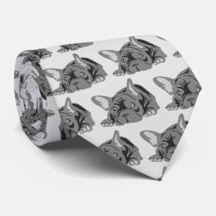 Gravata Linhas de Bulldog Francês