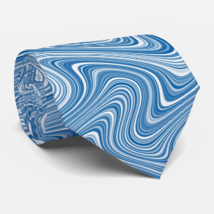 Gravata Linhas de Curva de Cinza Azul Azul-Legal Moderno