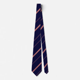 Gravata Linhas de Diagonal Elegante Azul-marinho Striped