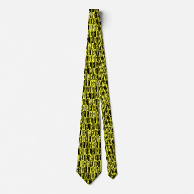 Gravata Linhas de Formas - Amarelo (Frente)