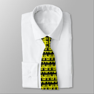 Gravata Linhas Decorativas - Amarelo (FFFF00)