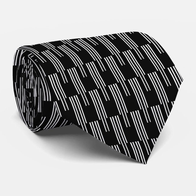 Gravata Linhas Legal e brancas simples (Rolled)