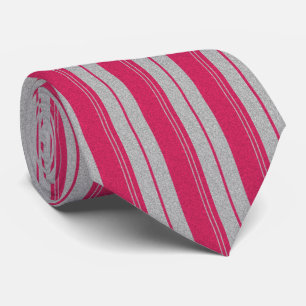 Gravata Linhas Verticais Rosa e Cinza