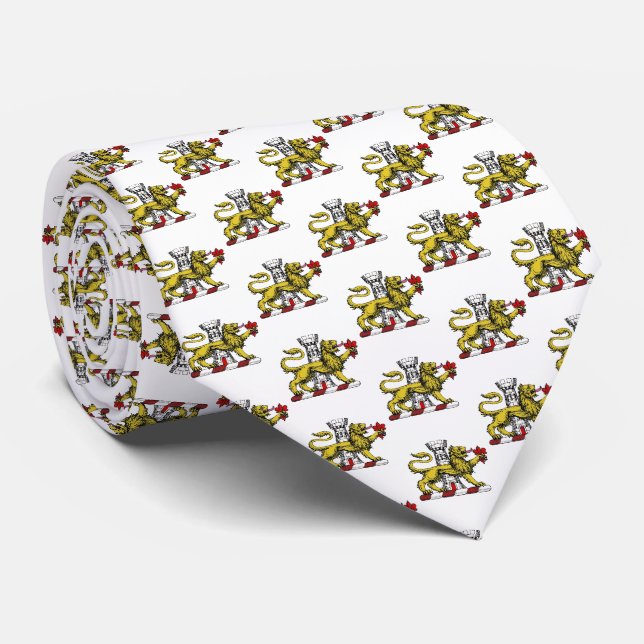 Gravata Lion Tower Fleur de Lis Crest Emblem C (Rolled)