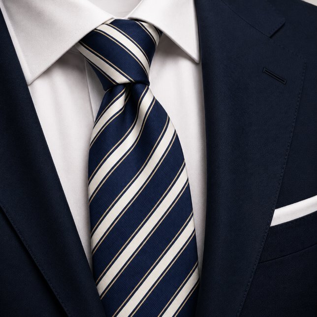 Gravata Listra Azul Marinho Old Money (Criador carregado)