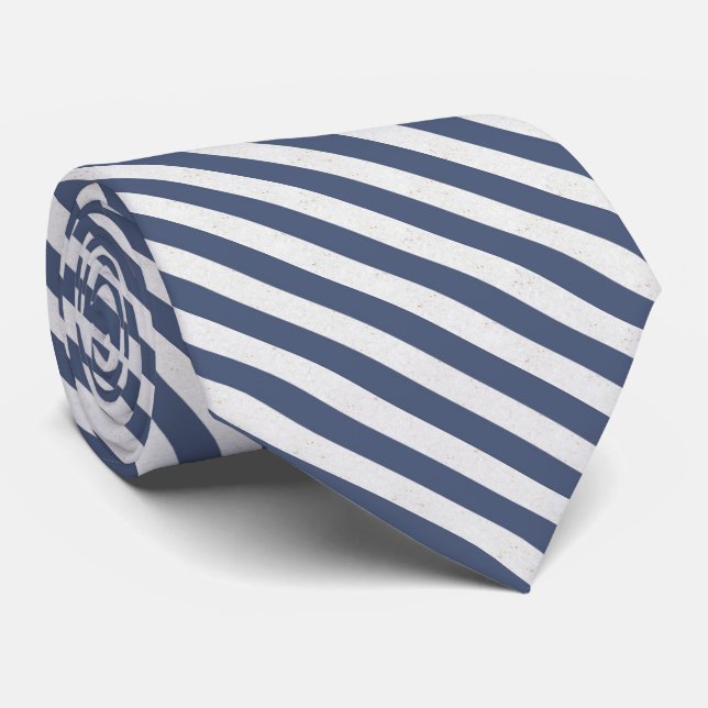 Gravata Listra diagonal azul e cinza claro  (Rolled)