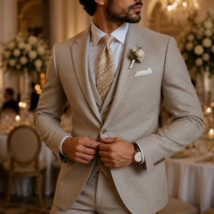 Gravata Listra Regency em Dourado Champanhe
