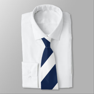 Gravata Listra regimental azul escuro e branca