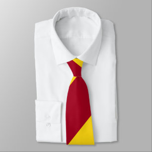 Gravata Listra regimental larga cardinal e Dourado