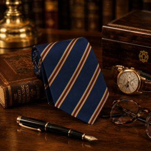 Gravata Listra Regimentar Naval Burgundy & Gold Heritage