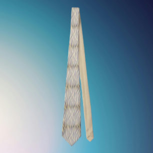 Gravata Listrada de Zebra Bege e Preta